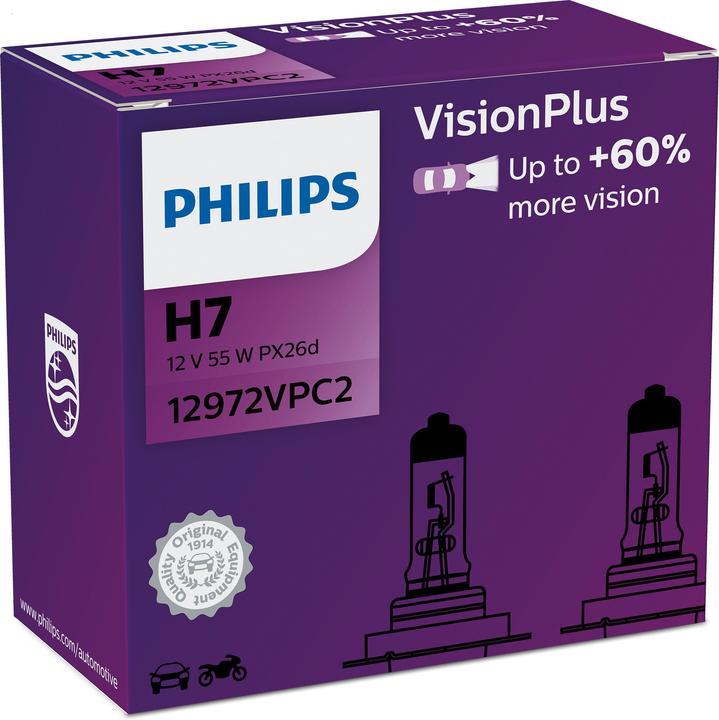 Immagine prodotto Philips Tipo di lampadina: H7 Confezione da: 2 lampadine per fari auto (H7, H4)