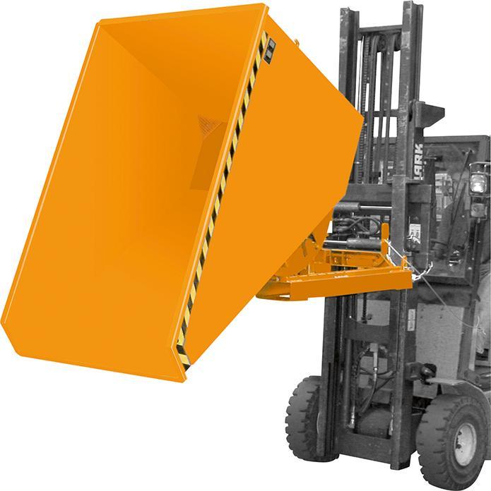 Produktbild eurokraft pro Mini-Kippbehälter für Späne, Volumen 0,225 m³, orange RAL 2000 (225 l)
