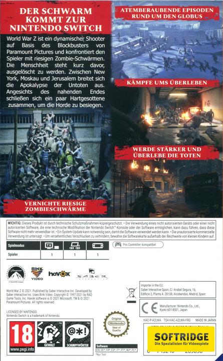 Produktbild Saber Interactive World War Z (Switch Lite, Switch OLED, Switch, DE)