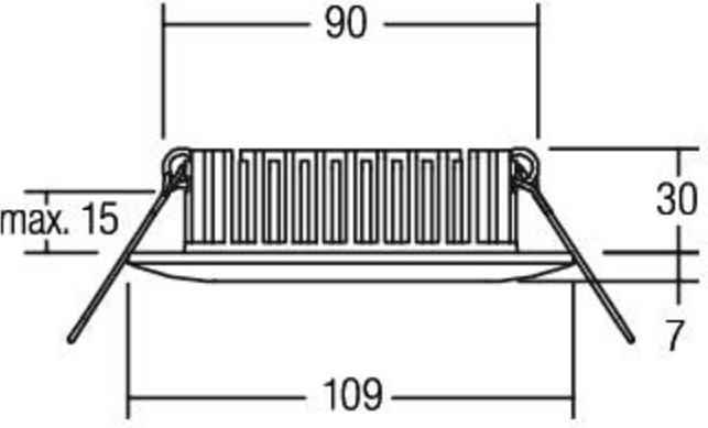 Actual product image Brumberg 12366073 LED recessed downlight 350 mA, 10 W, 90,,I (750 lm)