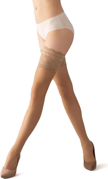 Actual product image Giulia Passion 20 hold-up stockings, colour daino, size 36-40 (20 DEN, 36 - 40)