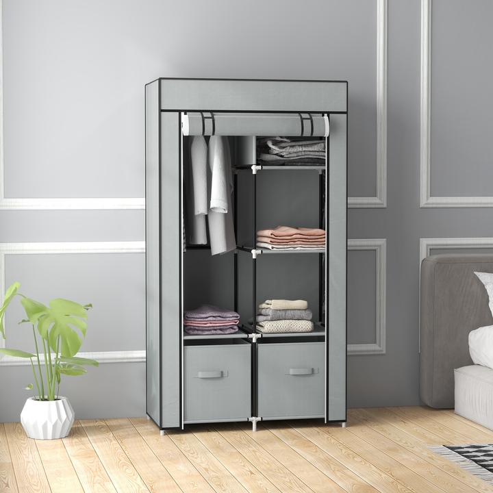 Image du produit Homcom Penderie en tissu avec portes zippées (83 x 42.5 x 162.5 cm)