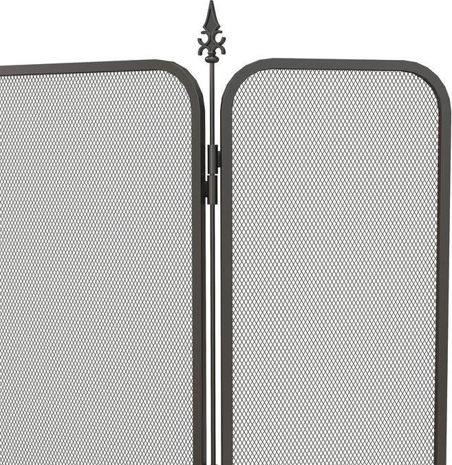 Image du produit Swisshandel24 Kaminschutzgitter, Faltbares Kamingitter mit 3 Paneelen, für Wohnzimmer, Schwarz