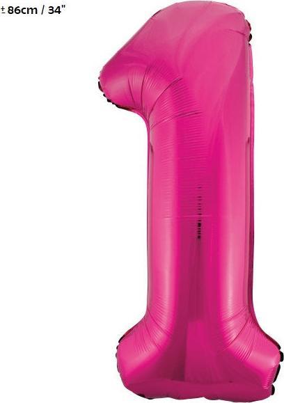 Image du produit Espa Ballon transparent chiffre "1" / fuchsia (1 x)