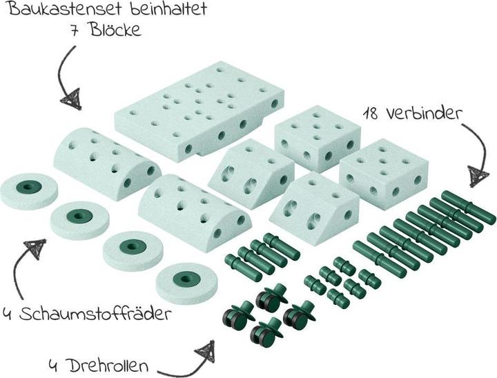 Produktbild Modu Dreamer-Set - XXL Bauset Balance-Spielzeug, Rutscher, Wippe