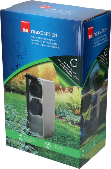 Produktbild MaxGarden Gartensteckdosesäule mit Zeitschaltuhr