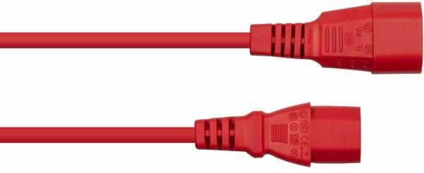 Actual product image Kabelmeister IEC appliance extension IEC appliance plug C14 to IEC appliance socket C13, red, 0.75mm² (2 m, C13)