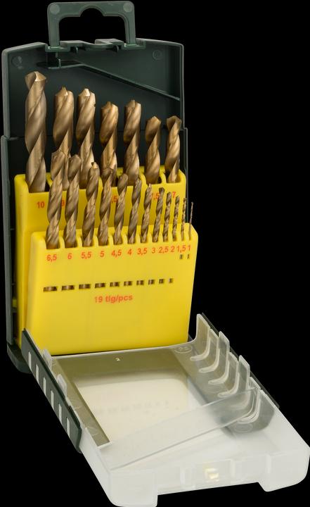 Bosch Professional Zubehör 19-teiliges HSS-TiN-Metallbohrer-Set (1 mm, 1.5 mm, 2 mm, 2.5 mm, 3 mm, 3.5 mm, 4 mm, 4.5 mm, 5 mm, 5.5 mm, 6 mm, 6.5 mm, 7 mm, 7.5 mm, 8 mm, 8.5 mm, 9 mm, 9.5 mm, 10 mm)