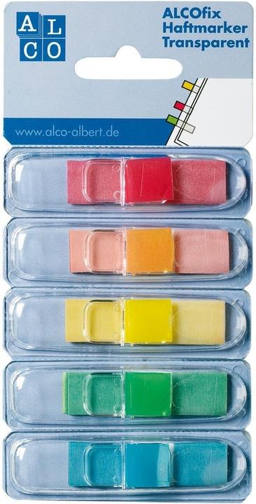 Produktbild Alco Haftmarker ALCOfix, 43x12 mm, 5 Farben, je 25 Stück