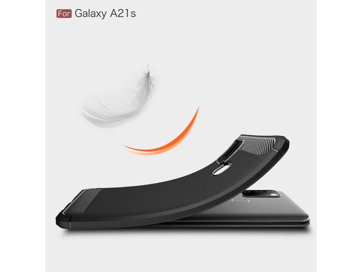 Produktbild Screenguard Samsung Galaxy A21s Hülle Carbon Brushed Soft TPU (Samsung Galaxy A21s)