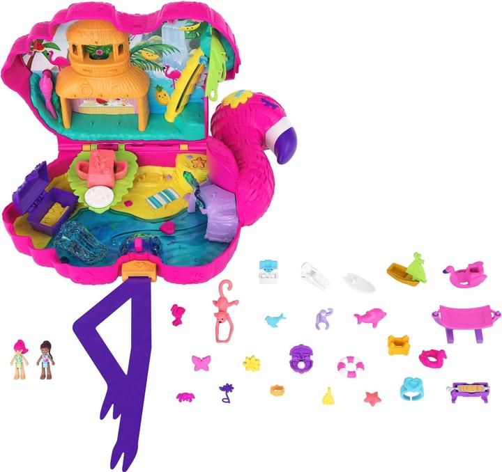 Actual product image Polly Pocket Flamingo party playset, incl. 2 figures & accessories