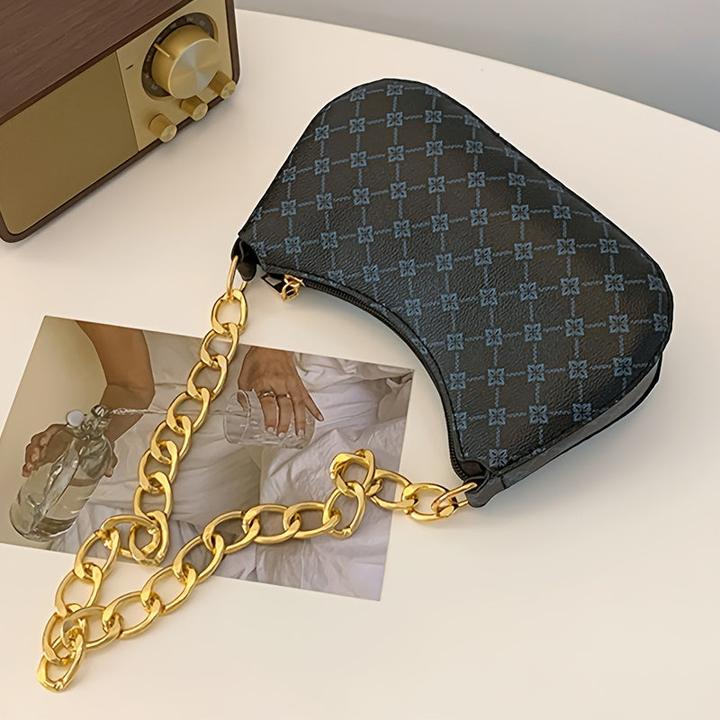 Only-Bags.Store Retro bedruckte klassische Unterarmtasche, einfache Umhängetasche, lässige Handtasche, Shopping