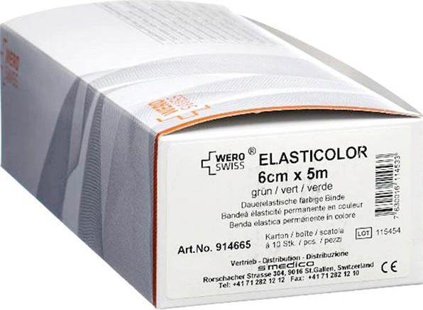 Wero Swiss Elasticolor Elastische Binde 5mx4cm grün