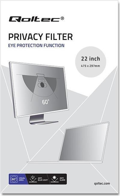 Actual product image Qoltec 51056 View protection filter (22 inch) (22", 16 : 10)