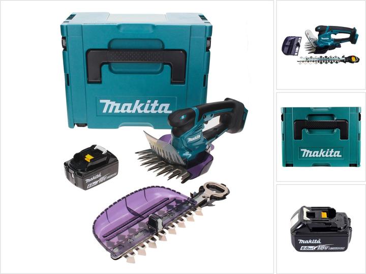 Produktbild Makita DUM 604 G1XJ Akku Grasschere 18 V mit Gras- und Strauchscherblatt + 1x Akku 6,0 Ah + Makpac (Akkubetrieb)
