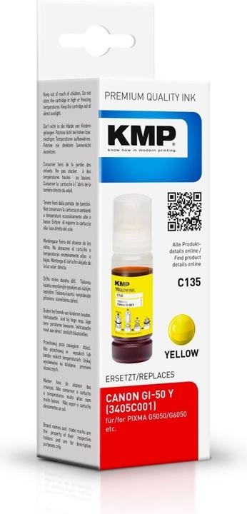 Produktbild KMP Nachfülltinte ersetzt Canon GI-50 Y, 3405C001 Kompatibel Gelb 1580,0009 (1580,0009) (Y)