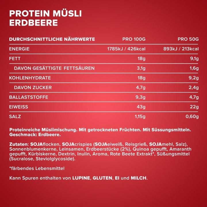 Nährwerte und Zutaten IronMaxx Protein Müsli (550g Beutel) (550 g)
