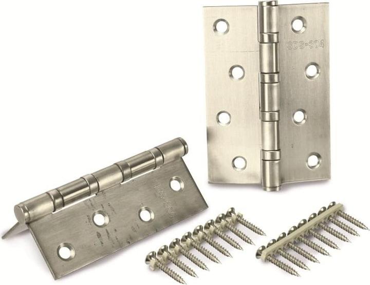 Actual product image Masterproof Stainless steel hinges, 100x75 mm, 2 pieces (T-hinges, 2 pcs.)