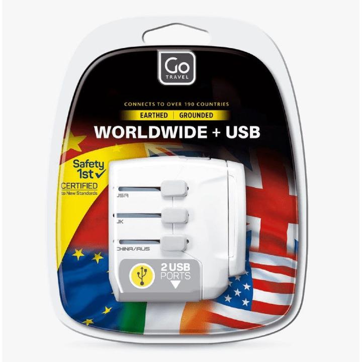 Produktbild Go Travel Worldwide Adaptor + USB Earthed