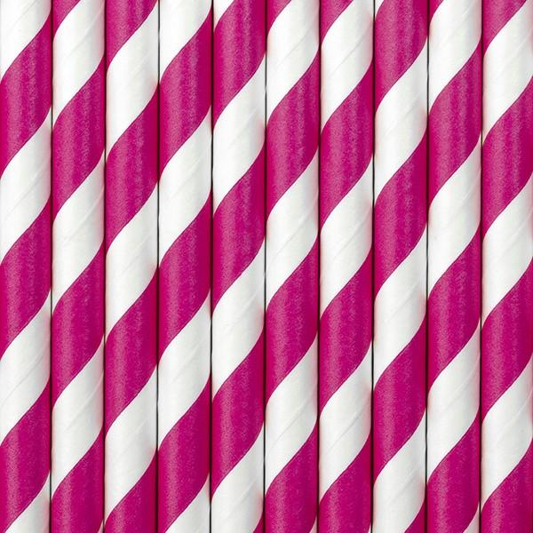 Actual product image Partydeco Light Pink Striped Paper Straws (10 x)