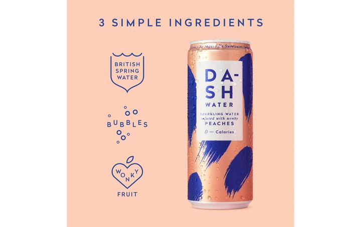 Produktbild Dash Water Peaches (12 x 33 cl)