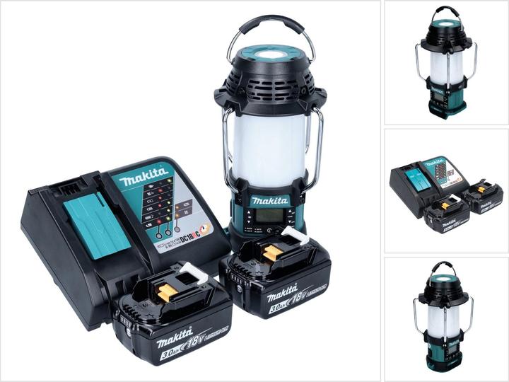 Makita DMR056RF Cordless Radio FM/DAB+ IP65 360° 18V with lantern + 2x Batteries 3.0Ah + Charger (FM, DAB+, AM, Bluetooth)