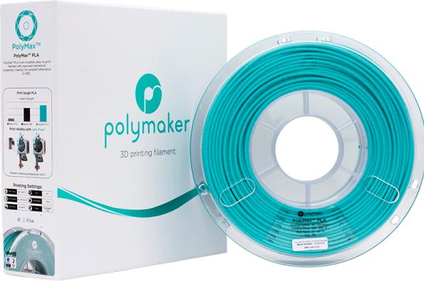 Produktbild Polymaker PolyMax PLA - True Teal - 2.85mm (Tough PLA, 2.85 mm, 750 g, Türkis)