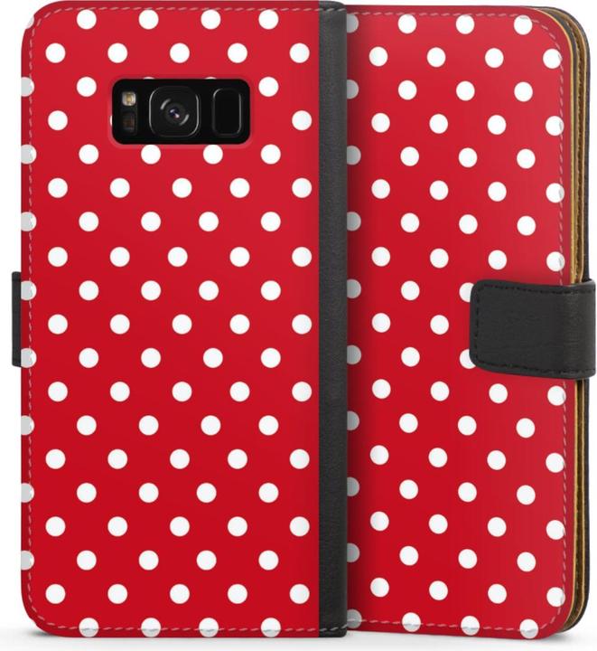 Produktbild DeinDesign Tasche für Samsung Galaxy S8 Plus Handy Flip Case Wallet Cover Handytasche Leder Polka Dots Punkte (Samsung Galaxy S8+)
