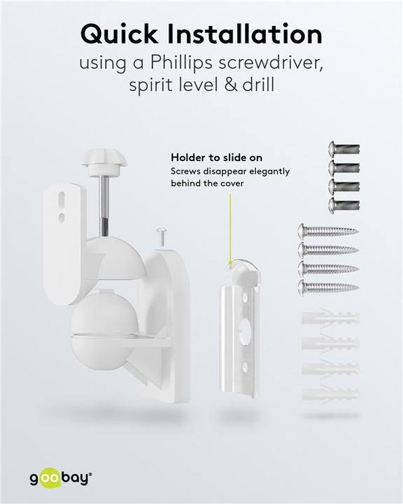 Actual product image Goobay Universal (1 pair, Wall installation, Pivoting, Tiltable)