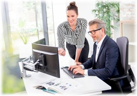 Produktbild Novus Monitortragarm Clu Duo C 2 - 7 kg silber Tischbef. (Tisch, 27")