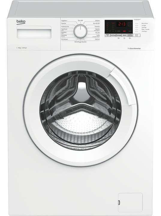 Actual product image Beko WTX91232WI/IT front loading washing machine 9 kg 1200 rpm B White (9 kg, Left)