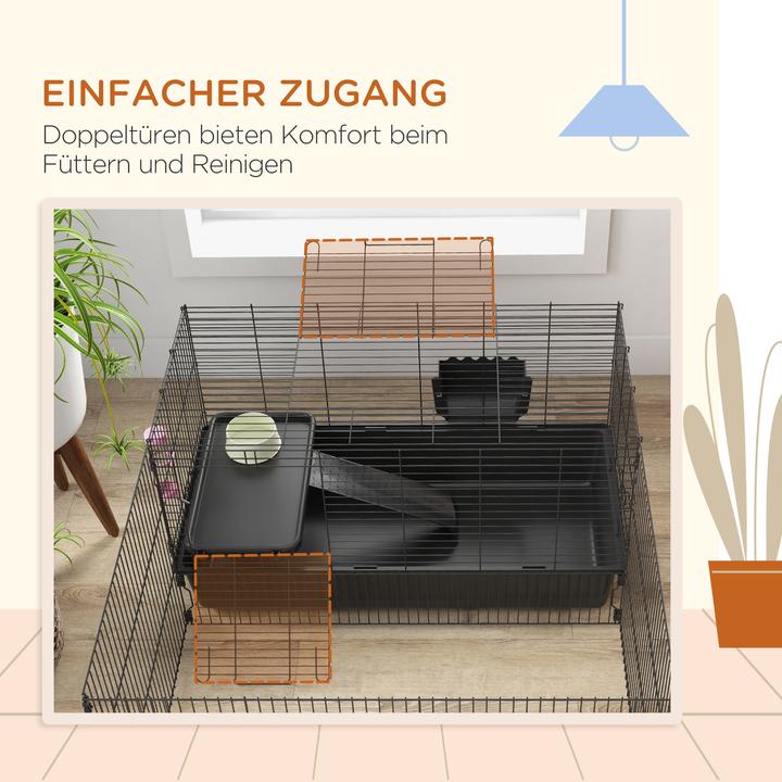 Produktbild PawHut Kleintierkäfig mit Futterschüssel
