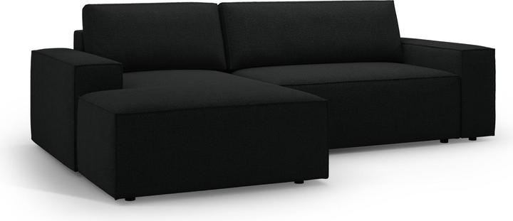Micadoni Bouclé Left Corner Sofa With Bed Function And Box, "Jodie", 3 Seats, 246x151x86 Made in Europe (Corner sofa)