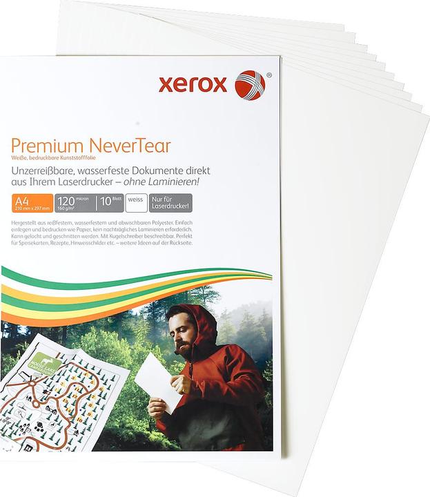 Image du produit Xerox Film à copier Premium NeverTear DIN A4 120µm polyester blanc 10 films/pack. (120 g/m², 10 x, A4)