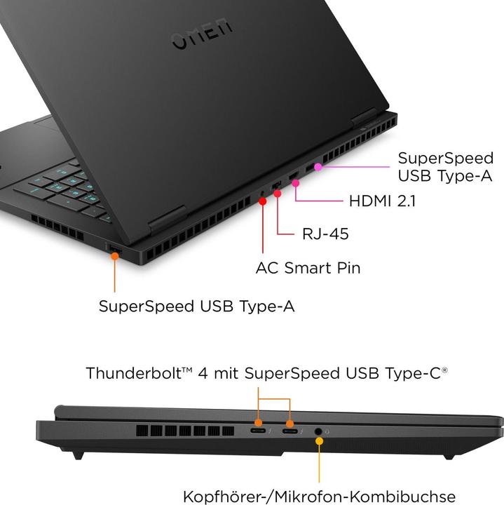 Produktbild HP Omen 16-wf1175ng RTX 4060 (16.10", Intel Core i7-14700HX, 32 GB, 512 GB, DE)
