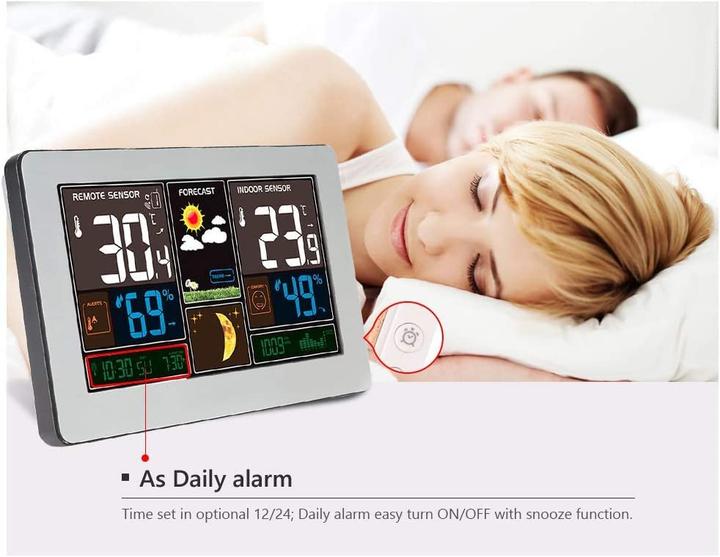 Actual product image Vorrinc Wetterstation mit Funkuhr und Aussensensor