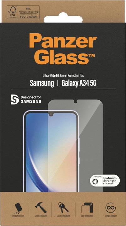 Image du produit PanzerGlass Ultra-Wide Fit (1 pièce(s), Samsung Galaxy A34 5G)
