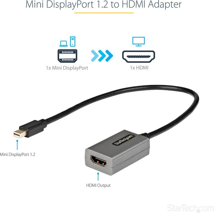 Actual product image StarTech .com Mini DisplayPort to HDMI Adapter (Mini DP, 30 cm)
