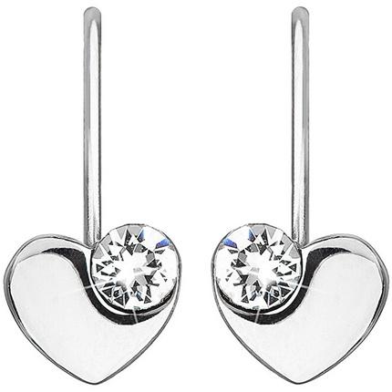 Evolution Group Silver heart earrings with Swarovski 31299.1 white