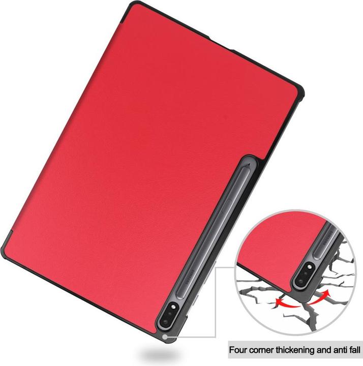 Immagine prodotto Cover-Discount Galaxy Tab S7+ (12.4) - Tri-fold Smart Case rosso (Galaxy Tab S7 FE)