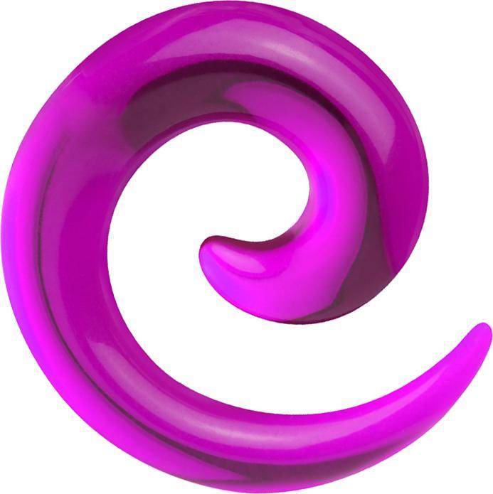 Star Piercing Dehnspirale violett transparent (ohne Messing, Acryl)