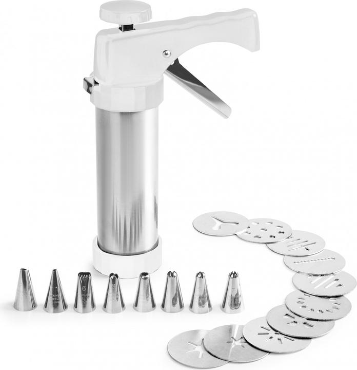 Actual product image Ibili Piping bag set pistol 6 sleeves (Biscuit press, 2576 ml)