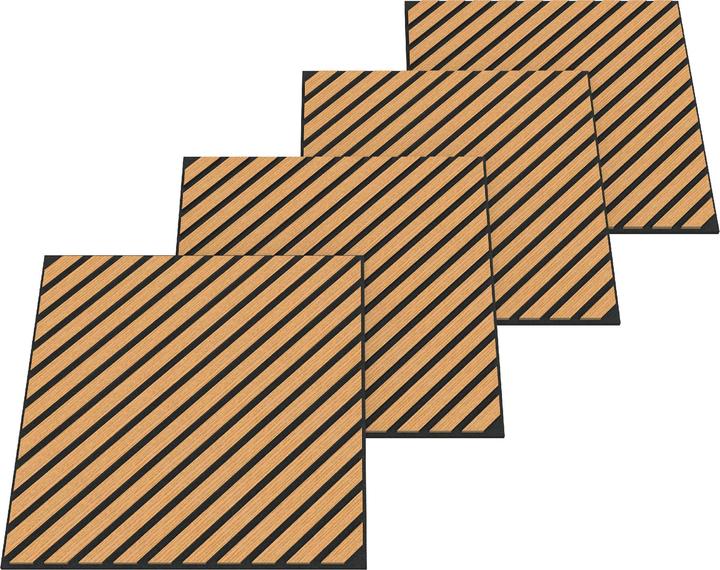 Actual product image neu.holz Acoustic wall panel set of 8 Vang diagonal 60x60 cm oak look, dark ()