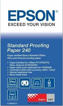Actual product image Epson S045111 Standard proofing paper inkjet 240g/m2 432mm x 30.5m 1 roll 1-pack (240 g/m², 3050 cm, 43.20 cm)