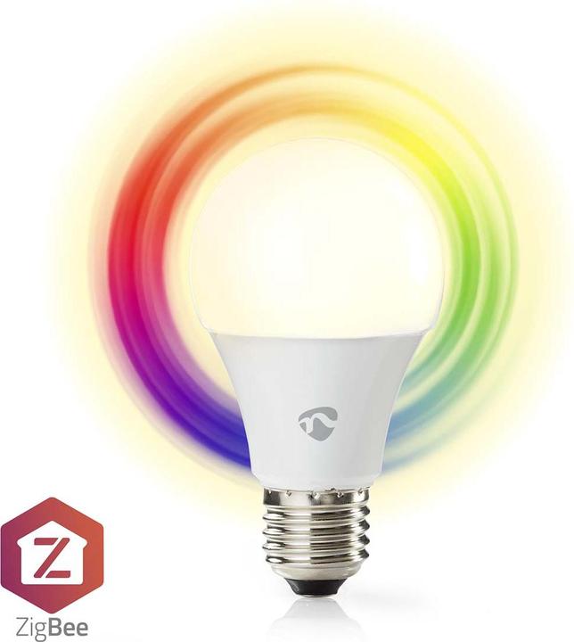 Actual product image Nedis SmartLife Full Colour LED Lamp | Zigbee 3.0 | E27 | 806 lm | 9 W | RGB / Warm to Cool White (E27, 60 W, 806 lm, 1 x, F)