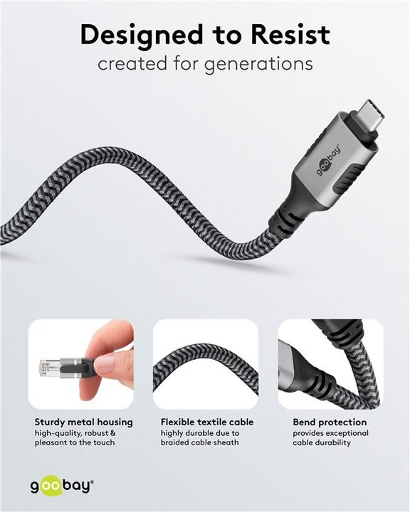 Immagine prodotto Goobay Cavo Ethernet da USB-C a RJ45, 1 m (RJ45, USB-C, RJ45 (1x))