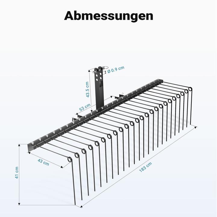 Image du produit Wiltec Scarificateur 183cm pour tondeuse autoportée Aérateur Entretien de la pelouse Tracteur de pelouse (Tracteur de pelouse)