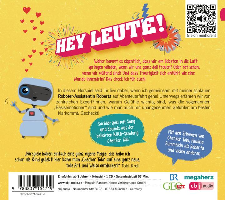 Produktbild Checker Tobi - Der grosse Gefühle-Check: Freude, Wut, Traurigkeit – Das check ich für euch! (Gregor Eisenbeiss, Tobias Krell, Paulina Rümmelein, Deutsch)