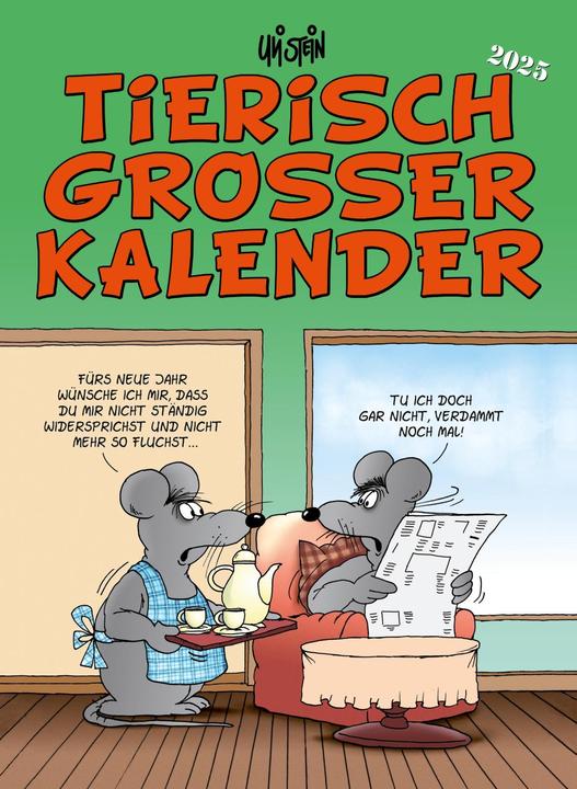 Produktbild Uli Stein Tierisch grosser Kalender 2025: Monatskalender für die Wand im Grossformat (Deutsch)