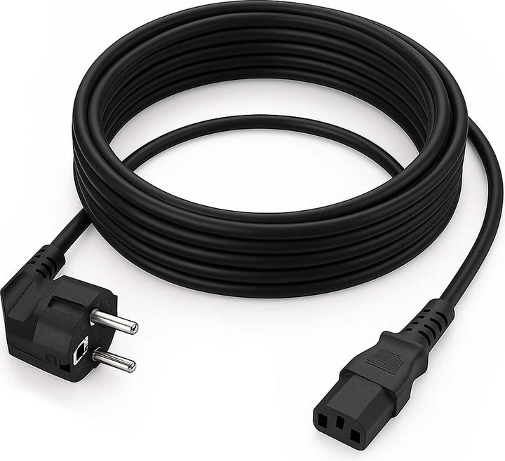 Produktbild Wiltec Netzkabel 4m Kaltgerätekabel Stromkabel abgewinkelt Kaltgerätestecker (4 m)